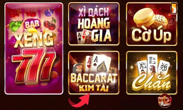 Biểu tượng game Baccarat Kim Tài Zowin 