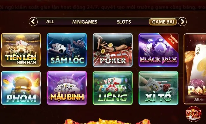 Chọn “Mậu binh” tại danh mục Game bài