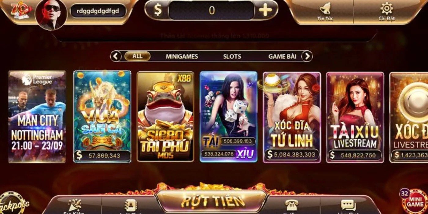 Giao diện chơi thiết kế chân thực, sống động của cổng game đổi thưởng Zowin