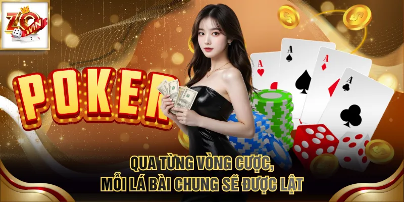 Khám Phá Cách Chơi Poker Và Chiến Thuật Giúp Thắng Lớn 3 Qua từng vòng cược, mỗi lá bài chung sẽ được lật